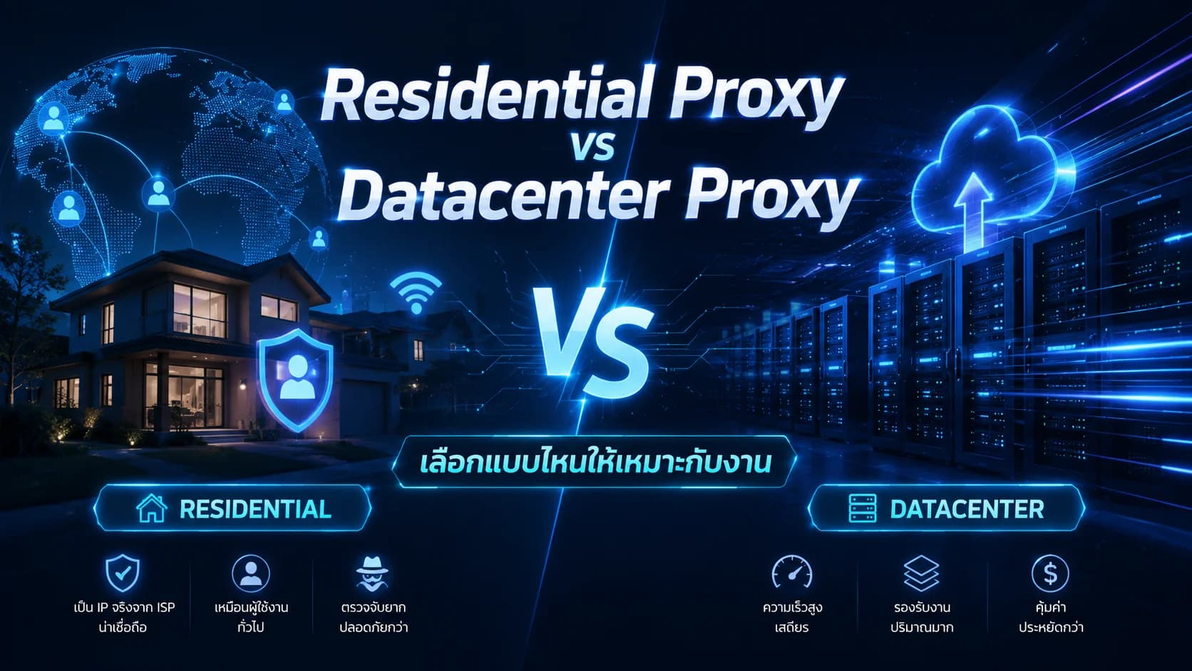 Residential Proxy vs Datacenter Proxy เลือกแบบไหนให้เหมาะกับงาน